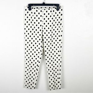 BOSTON PROPER Polka Dot Tummy Panel Side Zip Closure Pants, Size 2